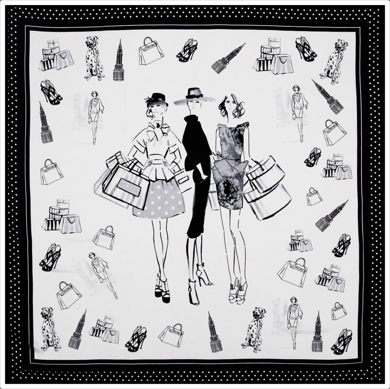 Silk scarf "Stylish women" - Empire of O'Z