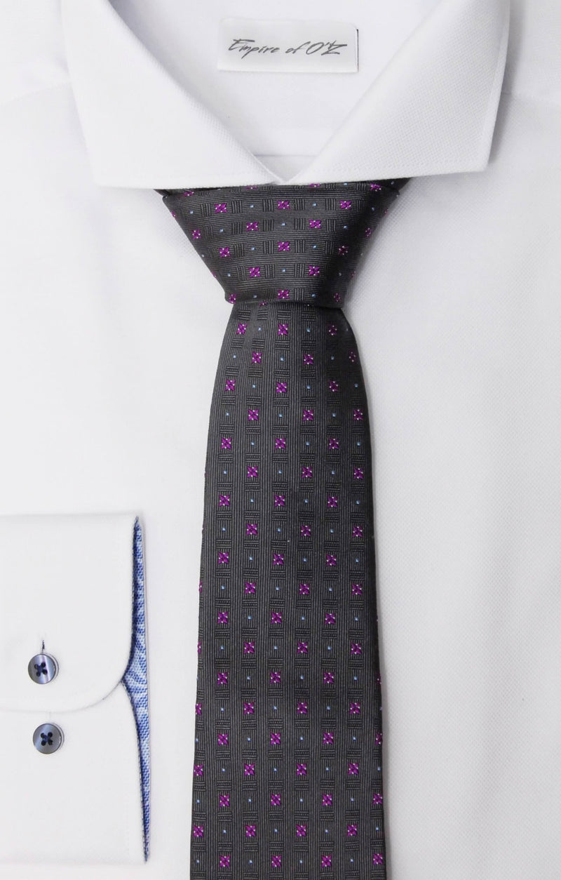 Silk tie with flower print - Empire of O'Z